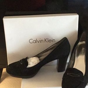 Brand new Calvin Klein black suede Loafers